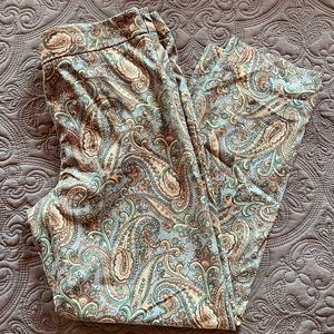 Talbots paisley pants size 6